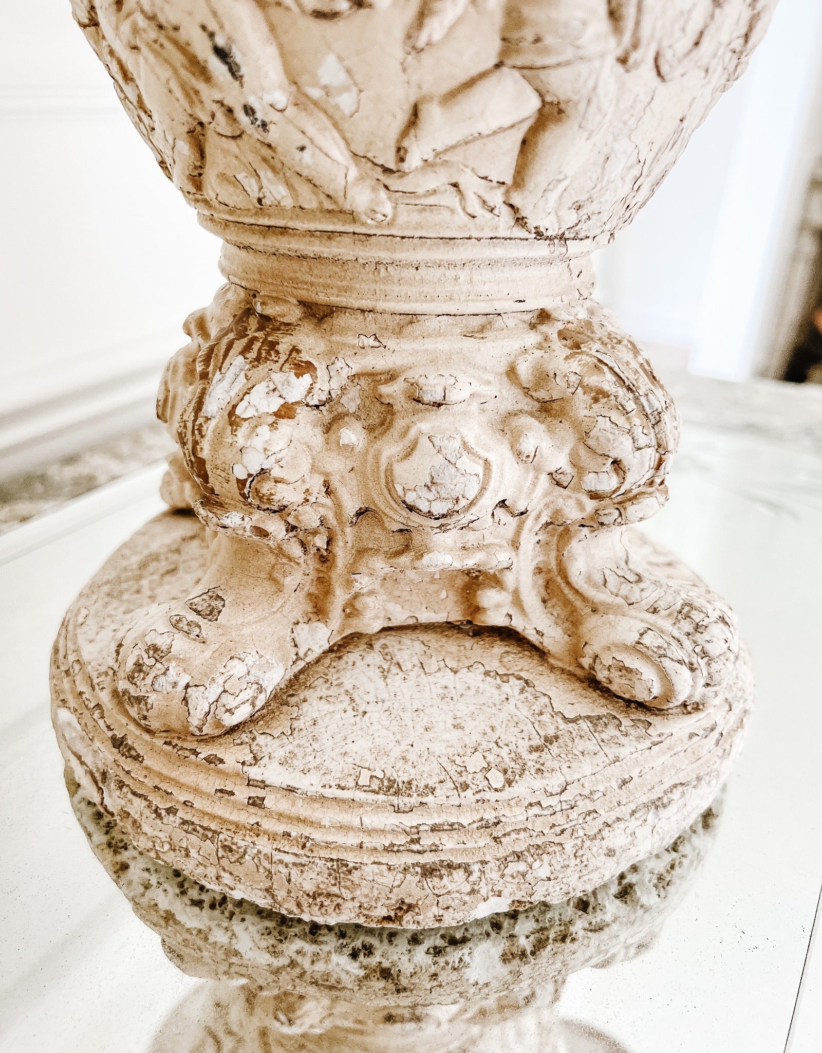 Vintage French Cherubs Garden Pedestal - Ivory Lane Home