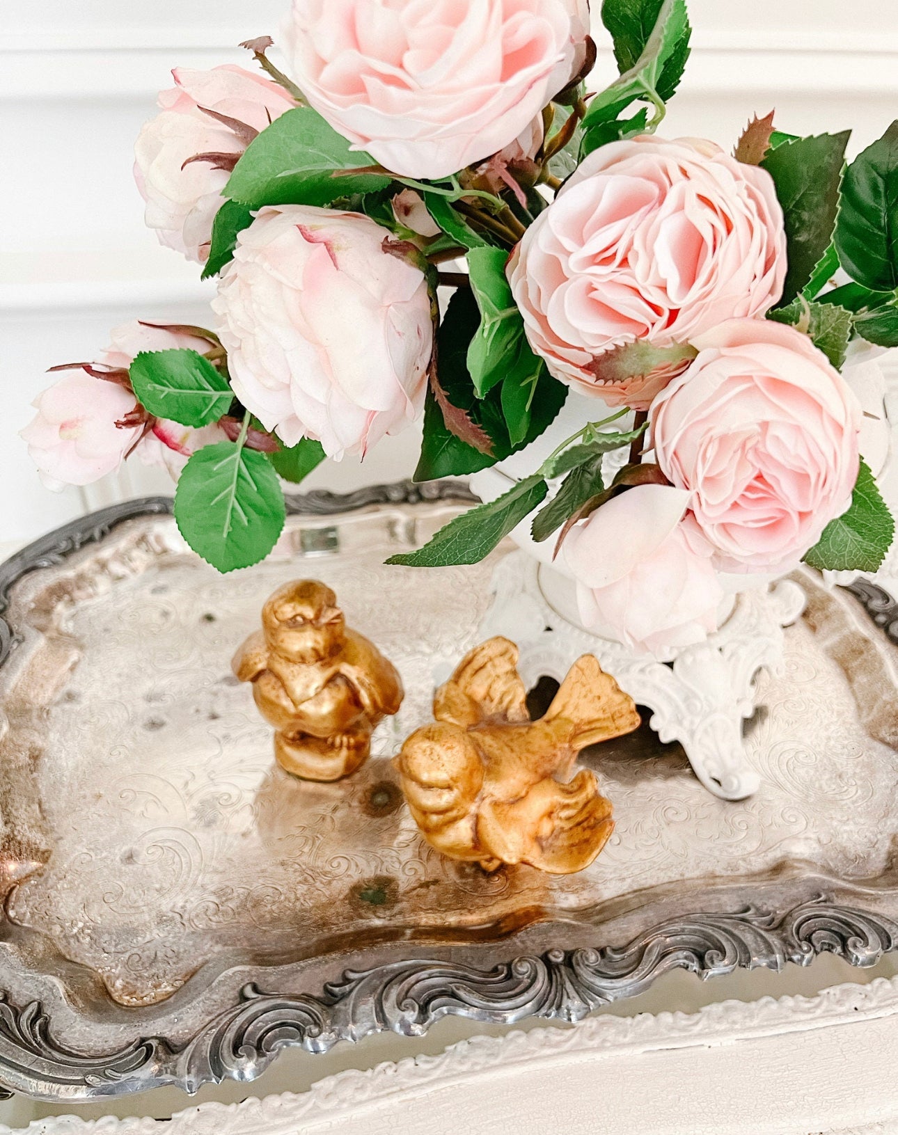 Vintage French Fleur de Lis Silver-Plated Conservatory Tray - Ivory Lane Home