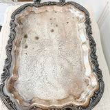 Vintage French Fleur de Lis Silver-Plated Conservatory Tray - Ivory Lane Home