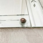 Vintage French Floral Etched Mirror Tray with Handles - Ivory Lane Home