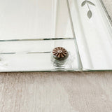 Vintage French Floral Etched Mirror Tray with Handles - Ivory Lane Home