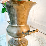 Vintage French Ornate Brass Urn with Handles - Ivory Lane Home