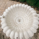 Vintage French Ruffled Cast Iron Garden Urn - Ivory Lane Home
