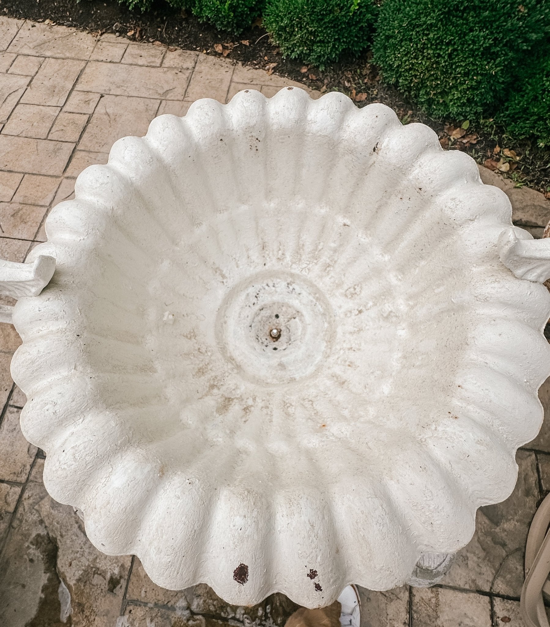 Vintage French Ruffled Cast Iron Garden Urn - Ivory Lane Home