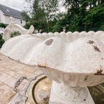 Vintage French Ruffled Cast Iron Garden Urn - Ivory Lane Home