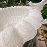 Vintage French Ruffled Cast Iron Garden Urn - Ivory Lane Home