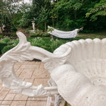 Vintage French Ruffled Cast Iron Garden Urn - Ivory Lane Home