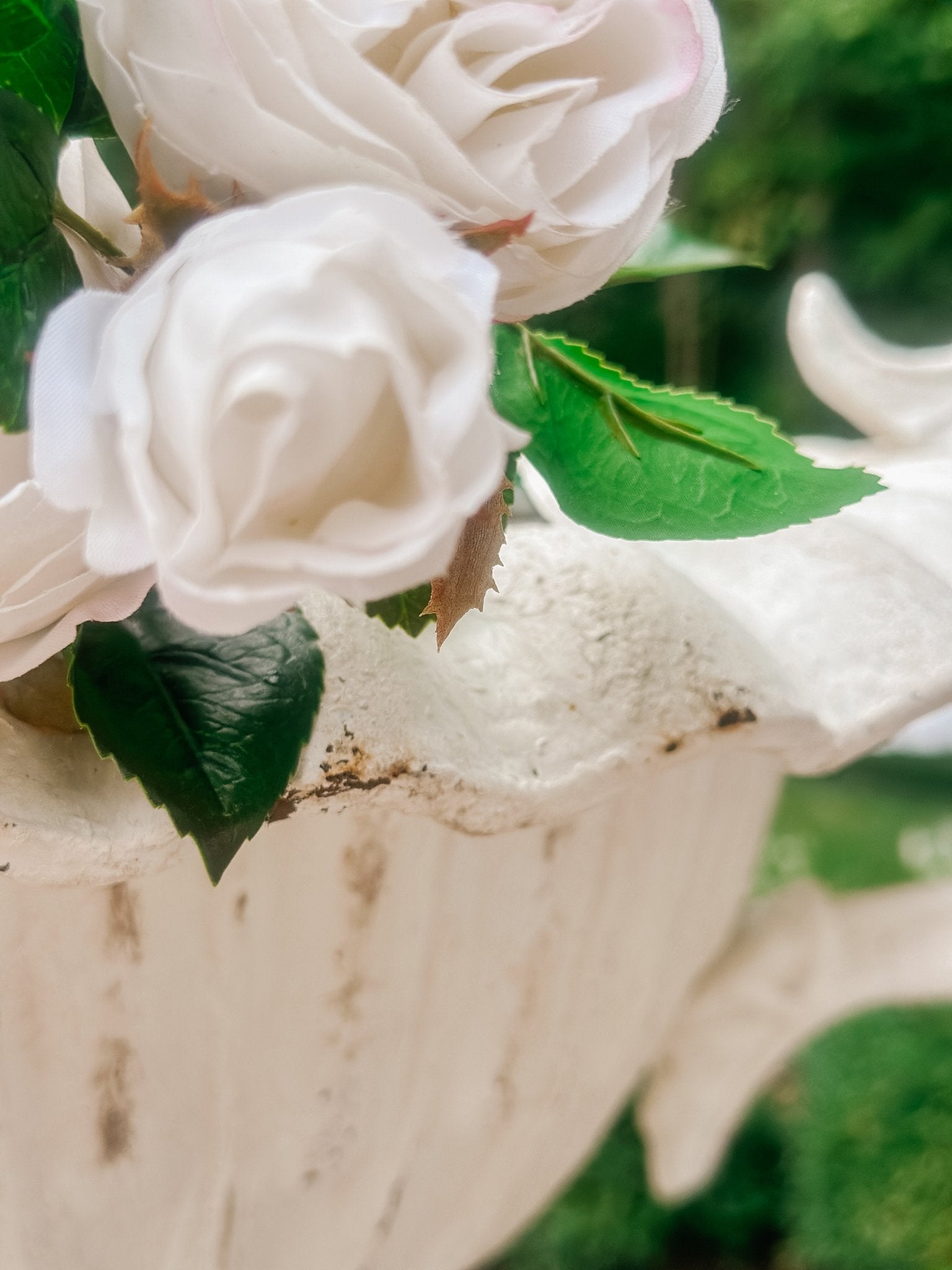 Vintage French Ruffled Cast Iron Garden Urn - Ivory Lane Home