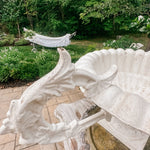 Vintage French Ruffled Cast Iron Garden Urn - Ivory Lane Home