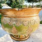 Vintage Green & Gold Gilt Italian Florentine Compote - Ivory Lane Home
