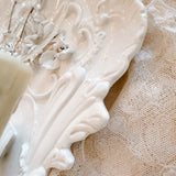 Vintage Italian White 2 - Light Porcelain Roses Sconce - Ivory Lane Home