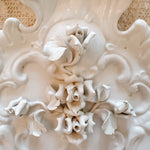 Vintage Italian White 2 - Light Porcelain Roses Sconce - Ivory Lane Home