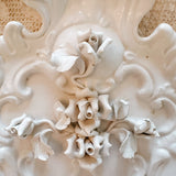 Vintage Italian White 2 - Light Porcelain Roses Sconce - Ivory Lane Home