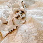 Vintage Italian White 2 - Light Porcelain Roses Sconce - Ivory Lane Home