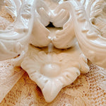 Vintage Italian White 2 - Light Porcelain Roses Sconce - Ivory Lane Home