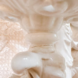 Vintage Italian White 2 - Light Porcelain Roses Sconce - Ivory Lane Home