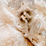 Vintage Italian White 2 - Light Porcelain Roses Sconce - Ivory Lane Home