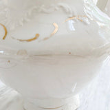 Vintage Wellsville Porcelain Pitcher with Gold Flourishes - Ivory Lane Home
